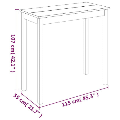 240378 vidaXL Bar Table MDF Black 115x55x107 cm