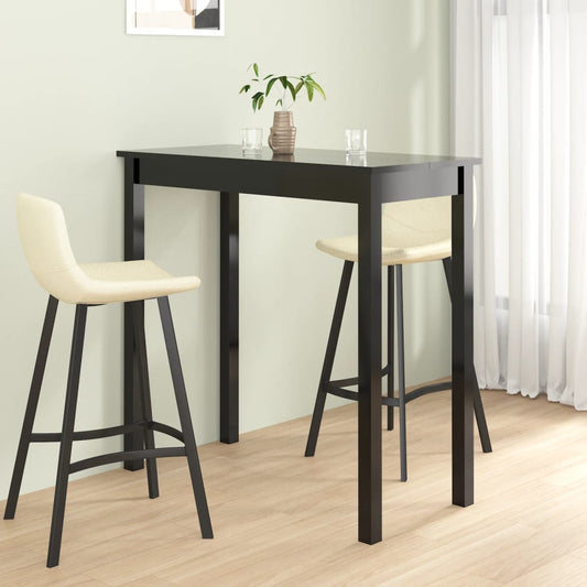 240378 vidaXL Bar Table MDF Black 115x55x107 cm