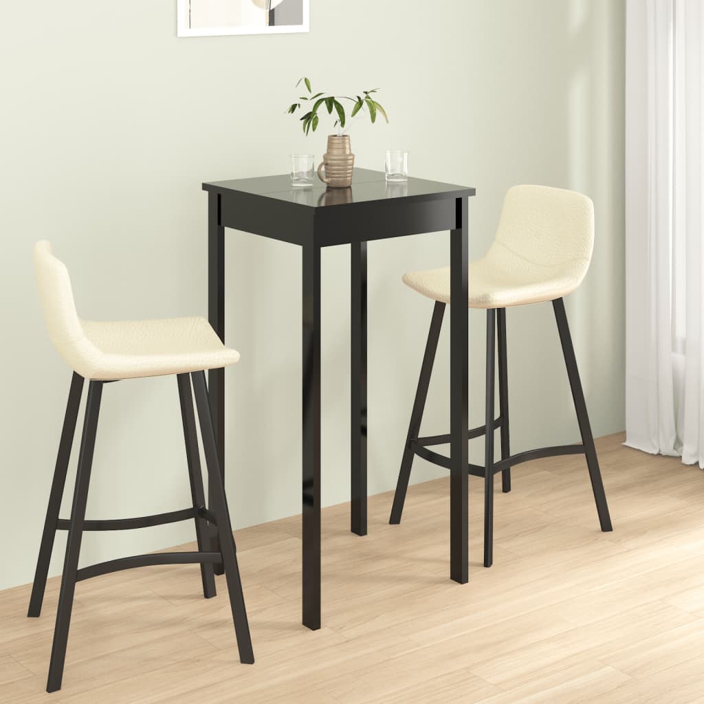 240379 vidaXL Bar Table MDF Black 55x55x107 cm