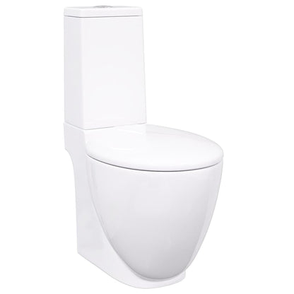 vidaXL Ceramic Toilet Back Water Flow White