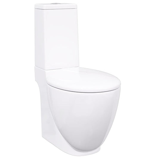 vidaXL Ceramic Toilet Back Water Flow White