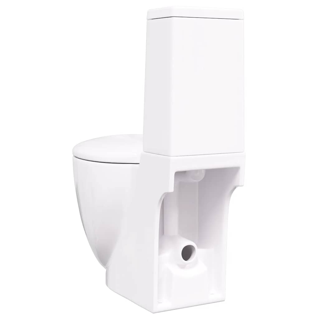 vidaXL Ceramic Toilet Back Water Flow White