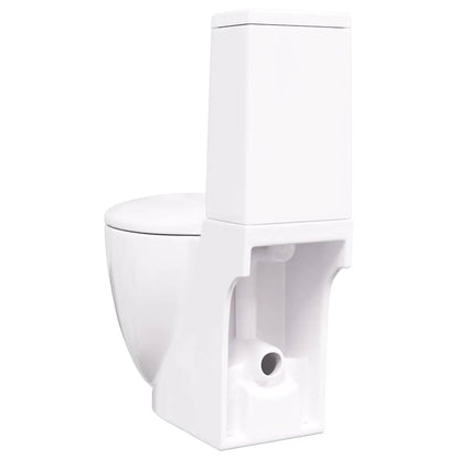 vidaXL Ceramic Toilet Back Water Flow White