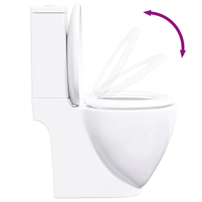 vidaXL Ceramic Toilet Back Water Flow White
