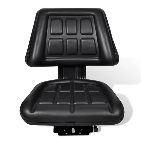 210156 vidaXL Tractor Seat with Backrest Black