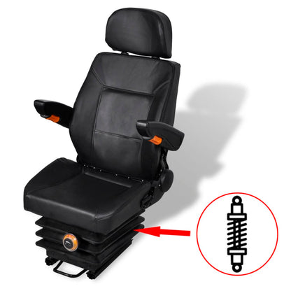 vidaXL Tractor Seat | Black | Steel | Universal fit for tractors