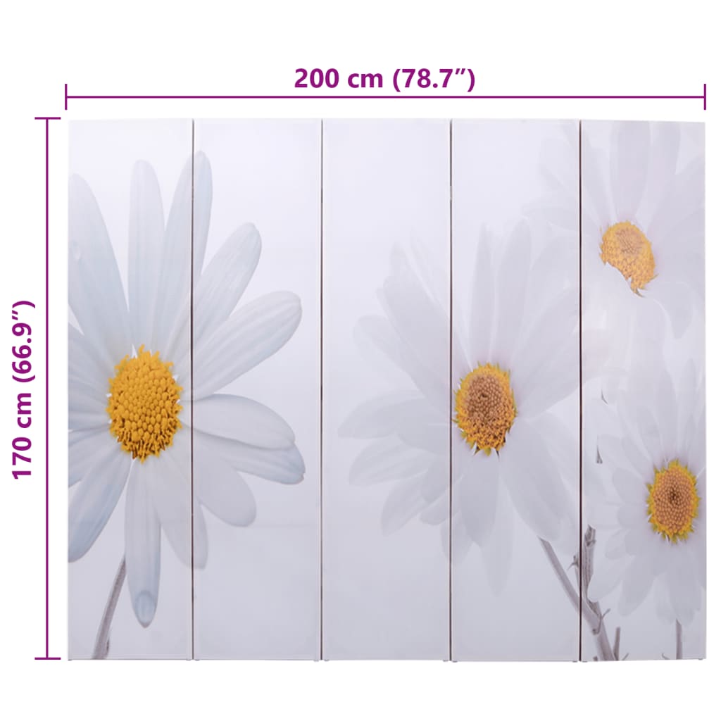 vidaXL Folding Room Divider 200x170 cm Flower