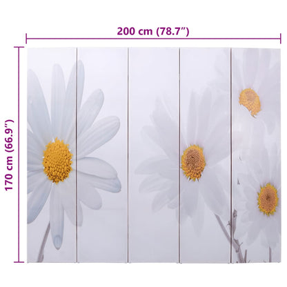 vidaXL Folding Room Divider 200x170 cm Flower