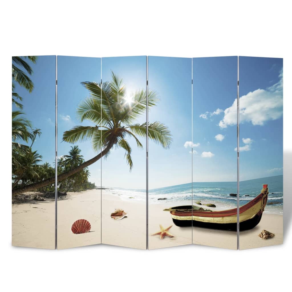 vidaXL Folding Room Divider 217x170 cm Beach