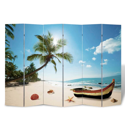 vidaXL Folding Room Divider 217x170 cm Beach
