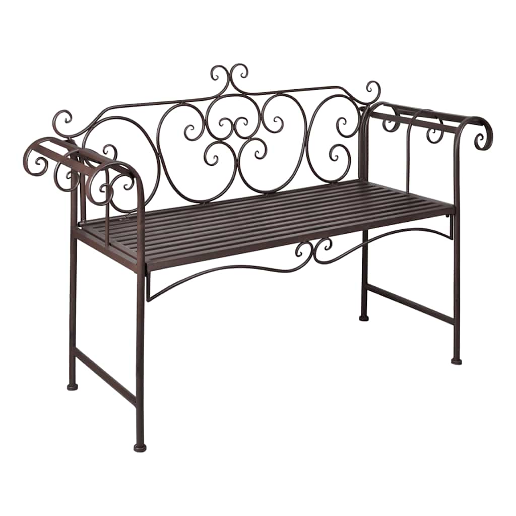 vidaXL Garden Bench | Antique Brown | Steel | 132 cm | Durable
