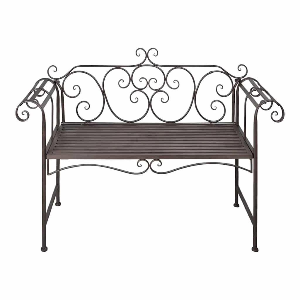 vidaXL Garden Bench | Antique Brown | Steel | 132 cm | Durable