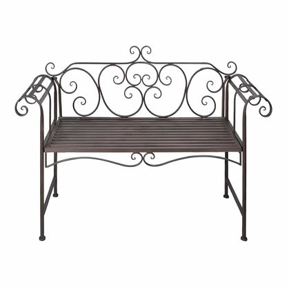 vidaXL Garden Bench | Antique Brown | Steel | 132 cm | Durable