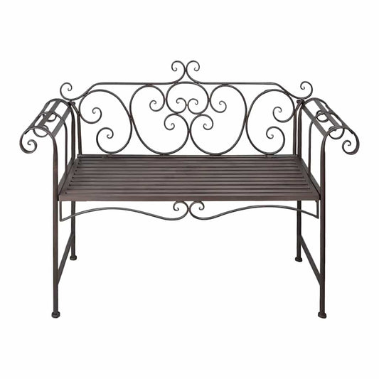 vidaXL Garden Bench | Antique Brown | Steel | 132 cm | Durable