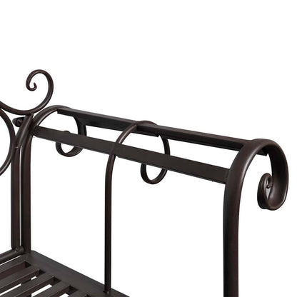 vidaXL Garden Bench | Antique Brown | Steel | 132 cm | Durable