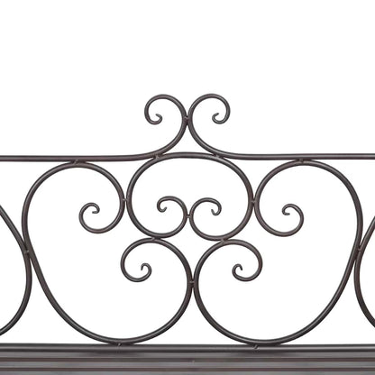 vidaXL Garden Bench | Antique Brown | Steel | 132 cm | Durable