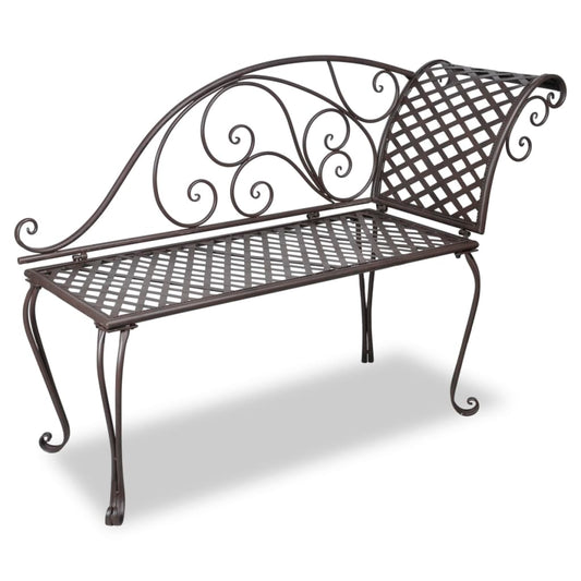 vidaXL Garden Bench | Antique brown | Steel | Standard | Durable | Garden Bench