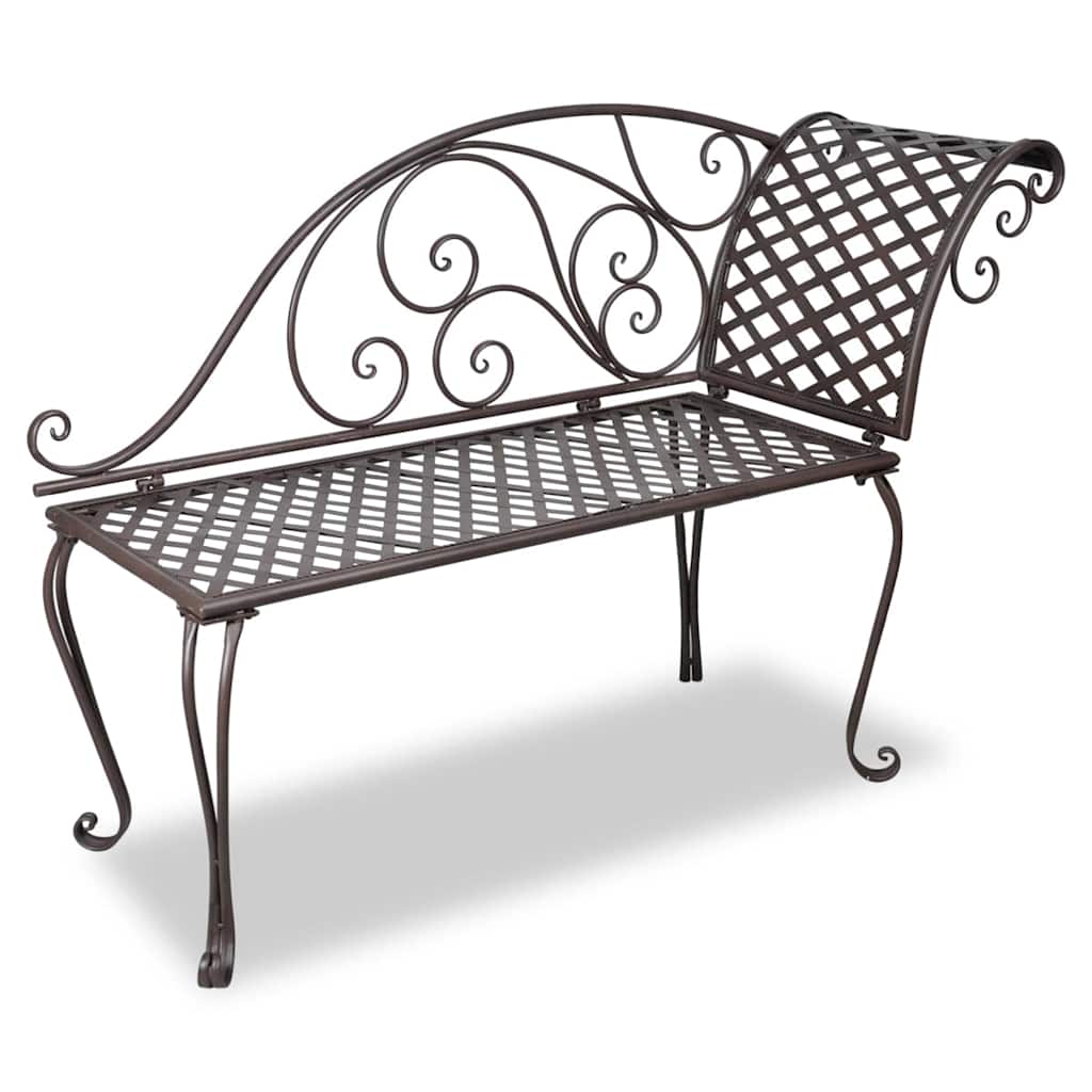 40717 vidaXL Garden Chaise Lounge 128 cm Steel Antique Brown