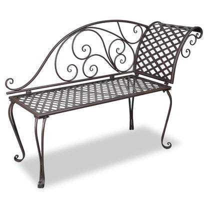 40717 vidaXL Garden Chaise Lounge 128 cm Steel Antique Brown