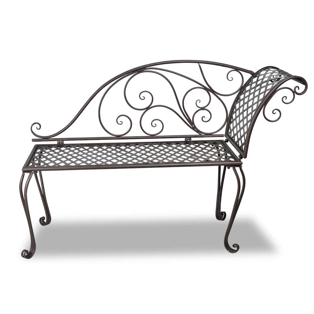40717 vidaXL Garden Chaise Lounge 128 cm Steel Antique Brown