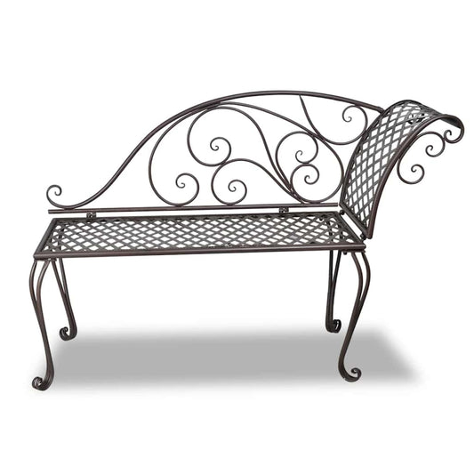 40717 vidaXL Garden Chaise Lounge 128 cm Steel Antique Brown