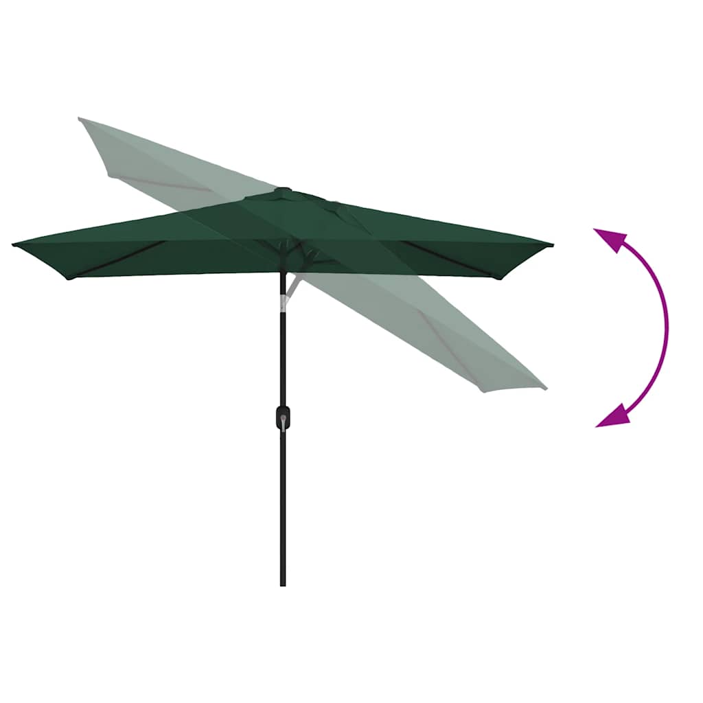 vidaXL Parasol | Green | Polyester, Steel | 200 x 300 cm | Foldable | Parasol