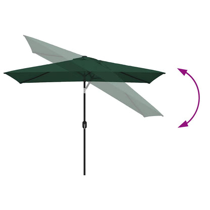 vidaXL Parasol | Green | Polyester, Steel | 200 x 300 cm | Foldable | Parasol