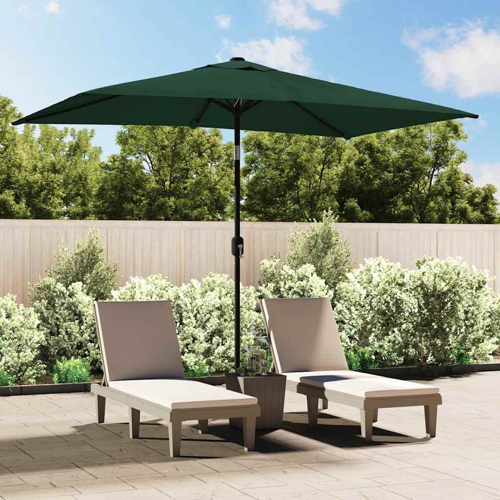 vidaXL Parasol | Green | Polyester, Steel | 200 x 300 cm | Foldable | Parasol