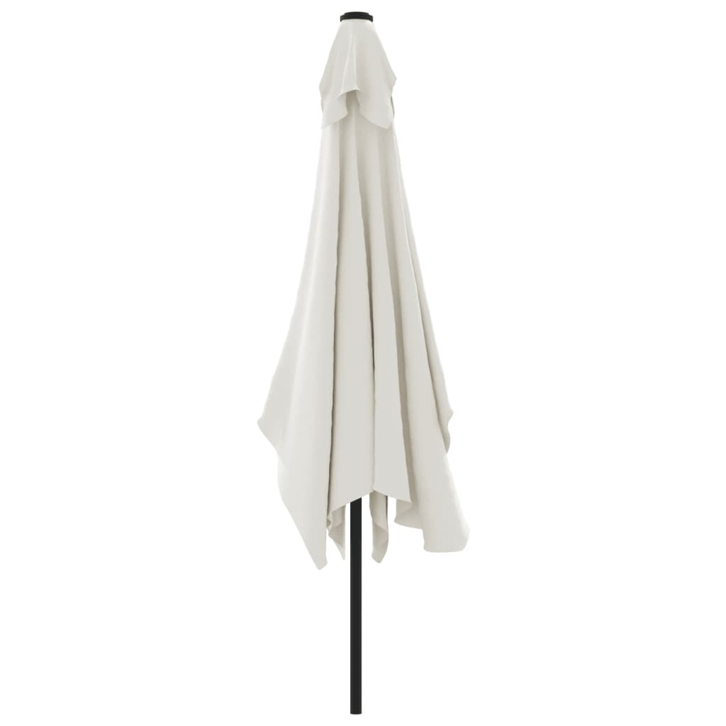 vidaXL Garden Parasol | Sand White | 100% Polyester, Steel | 200 x 300 cm