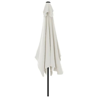 vidaXL Garden Parasol | Sand White | 100% Polyester, Steel | 200 x 300 cm