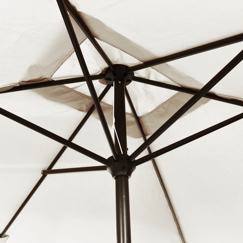 vidaXL Garden Parasol | Sand White | 100% Polyester, Steel | 200 x 300 cm