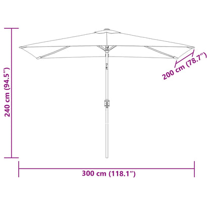 vidaXL Garden Parasol | Sand White | 100% Polyester, Steel | 200 x 300 cm