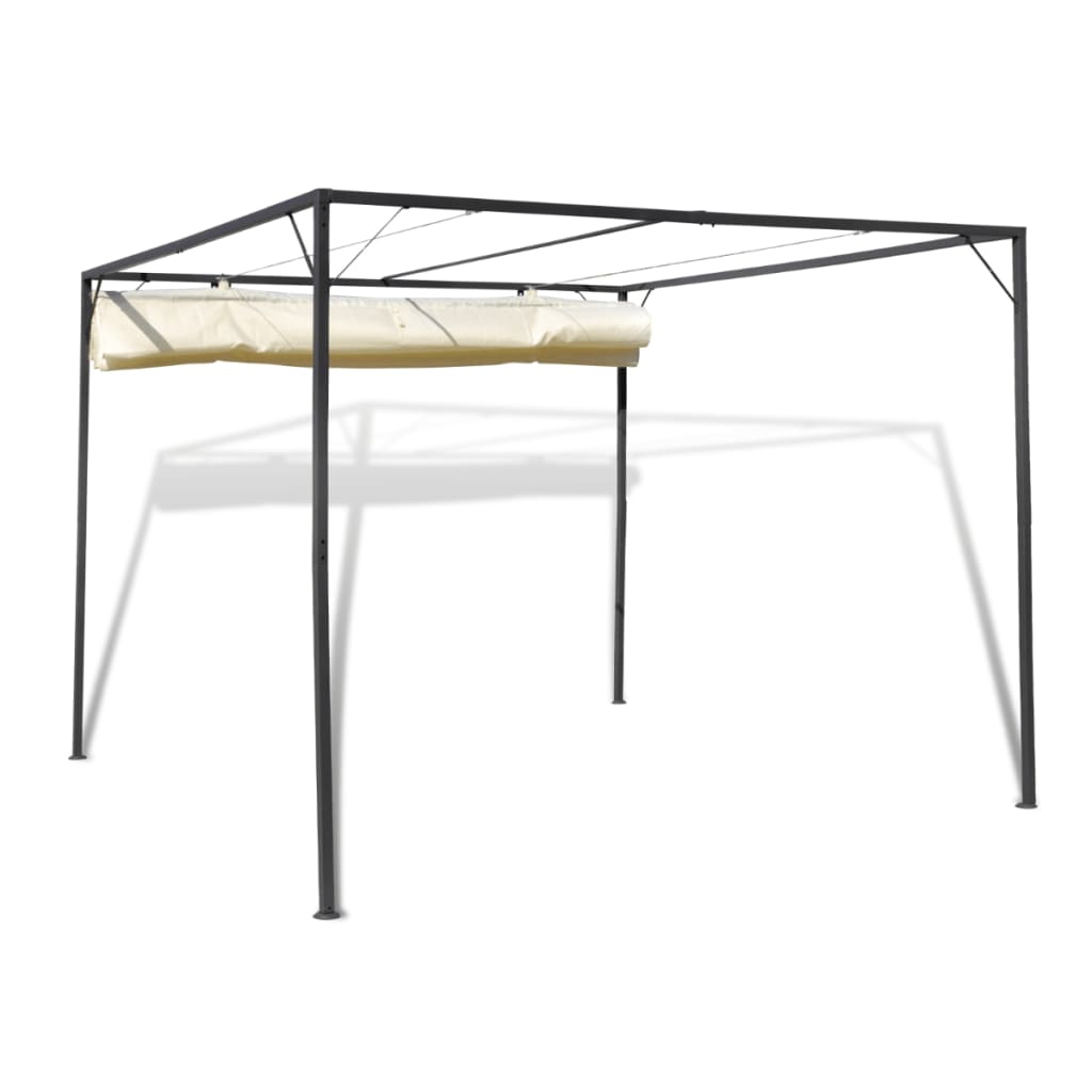 vidaXL Garden Gazebo | Beige | Sturdy Powder-coated Steel Frame | 3m x 3m