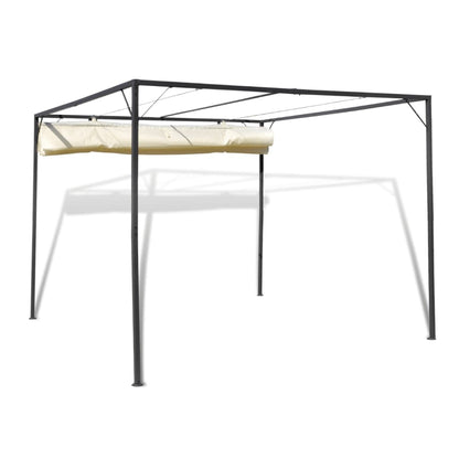 vidaXL Garden Gazebo | Beige | Sturdy Powder-coated Steel Frame | 3m x 3m