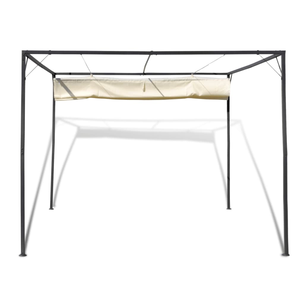 vidaXL Garden Gazebo | Beige | Sturdy Powder-coated Steel Frame | 3m x 3m