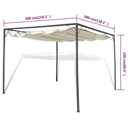 vidaXL Garden Gazebo | Beige | Sturdy Powder-coated Steel Frame | 3m x 3m