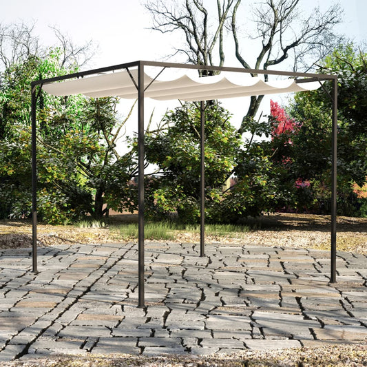 vidaXL Garden Gazebo | Beige | Sturdy Powder-coated Steel Frame | 3m x 3m