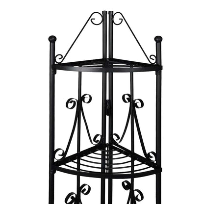 vidaXL Corner Plant Rack Black