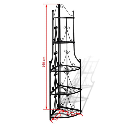 vidaXL Corner Plant Rack Black