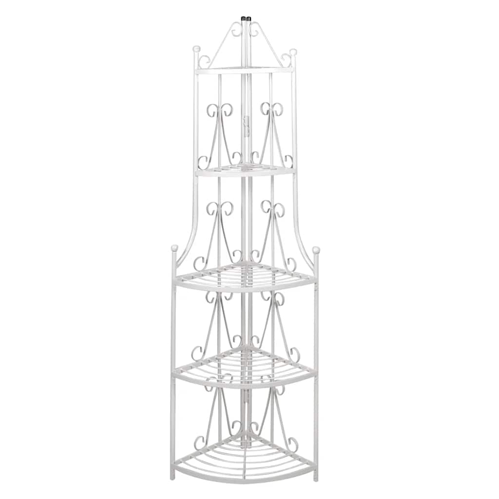 vidaXL Corner Plant Rack White