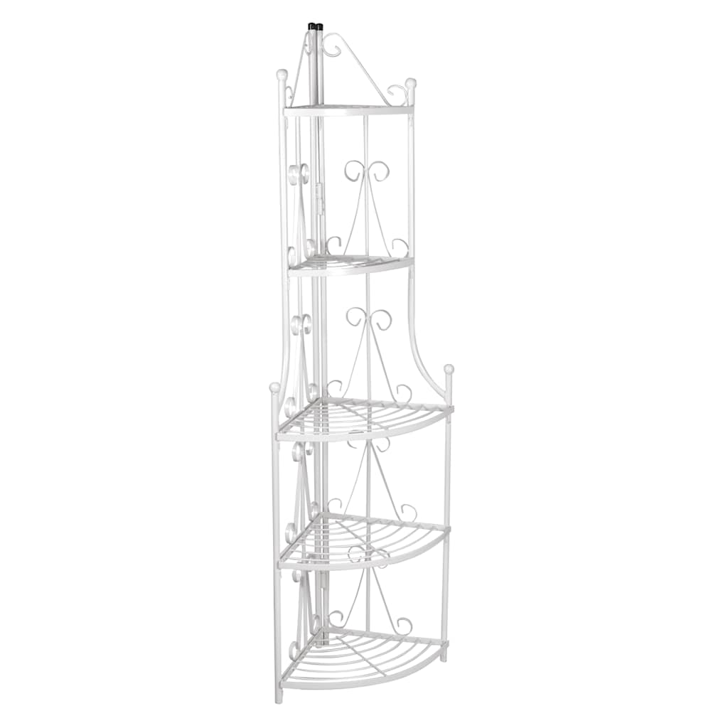 vidaXL Corner Plant Rack White