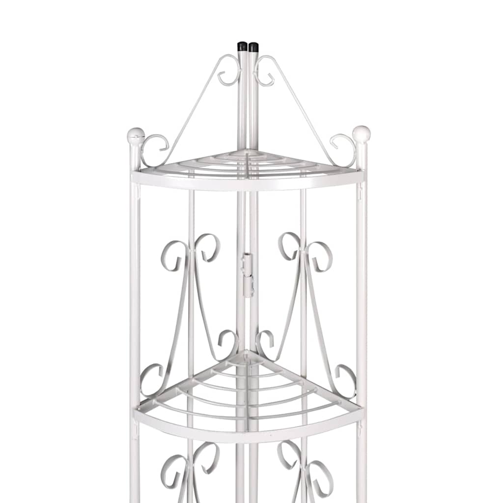 vidaXL Corner Plant Rack White