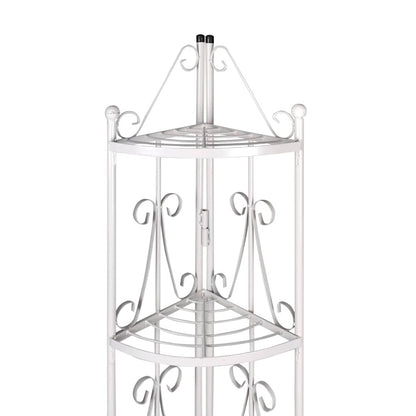 vidaXL Corner Plant Rack White
