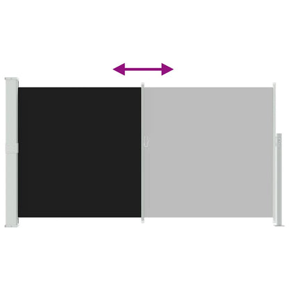 vidaXL Side Awning | Black | Steel | 160 x 300 cm | Retractable | Patio Awning