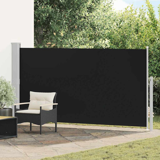 vidaXL Side Awning | Black | Steel | 160 x 300 cm | Retractable | Patio Awning