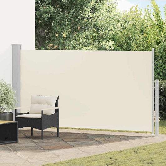 vidaXL Side Awning | Cream | Polyester (Screen), Steel (Stand) | 160x300 cm