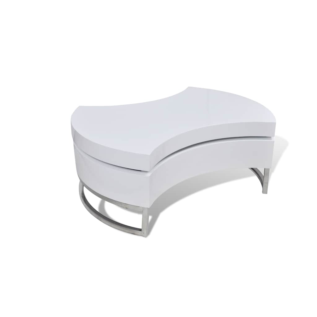 vidaXL Coffee Table Shape-Adjustable High Gloss White
