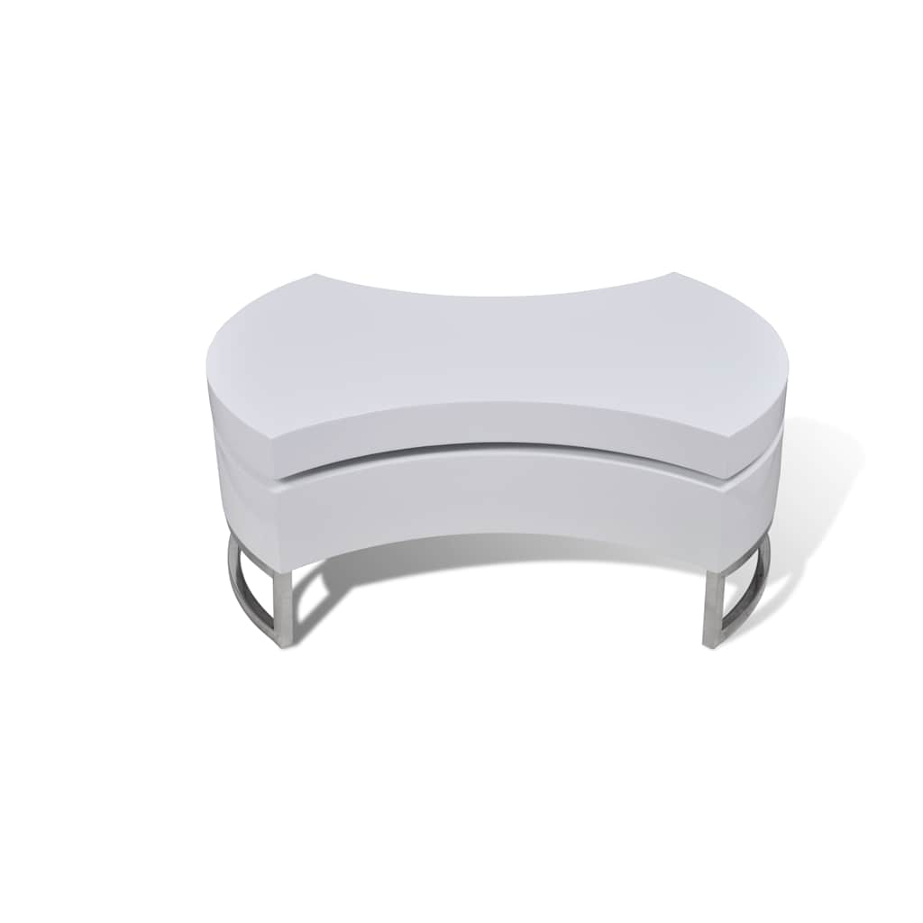 vidaXL Coffee Table Shape-Adjustable High Gloss White