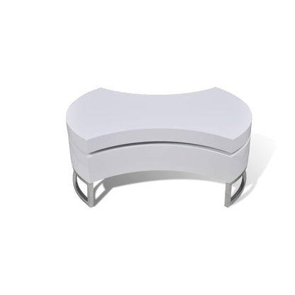 vidaXL Coffee Table Shape-Adjustable High Gloss White