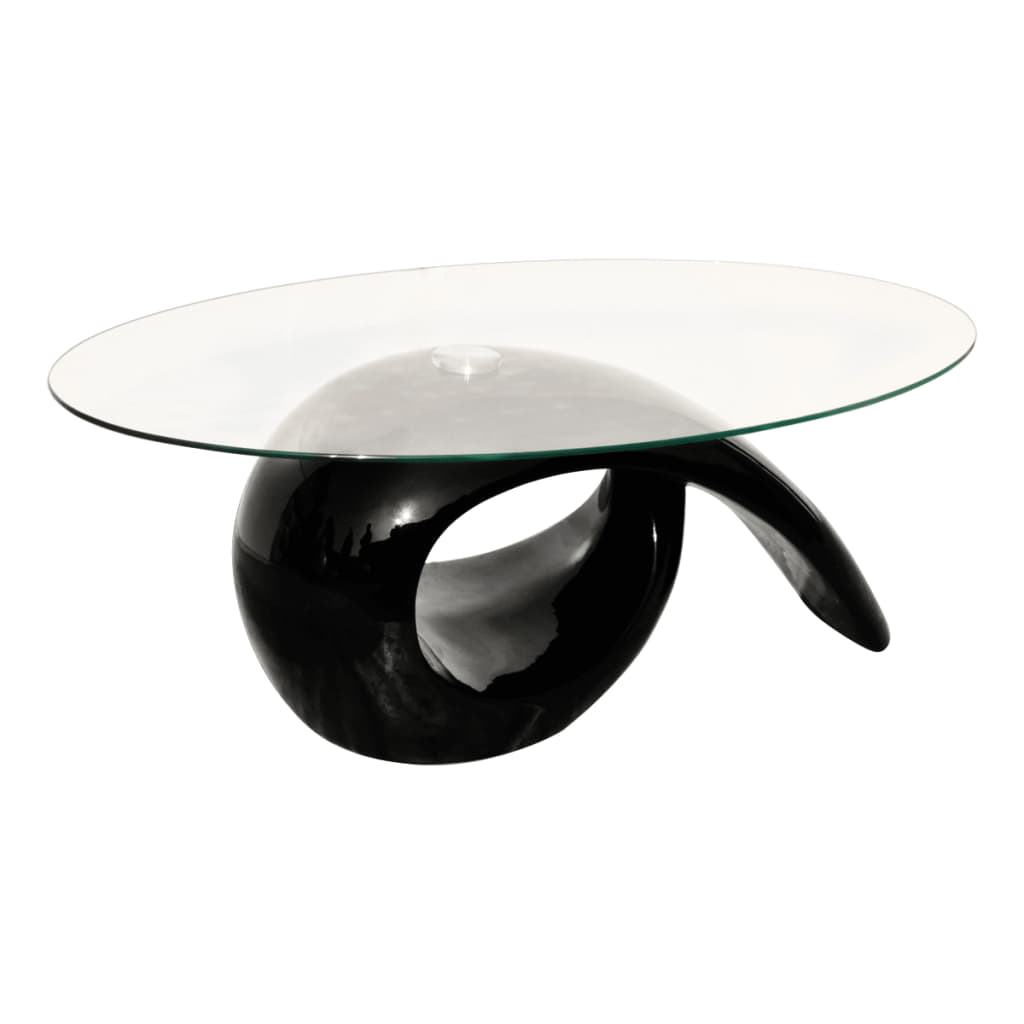 vidaXL Coffee Table | High gloss black | Toughened glass, fiberglass | Modern